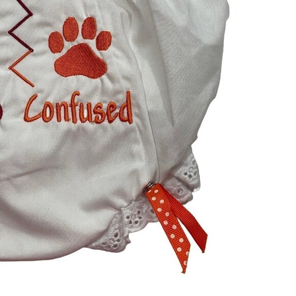 EMBROIDER THIS Clemson Carolina Embroidered Panty Cover Size 4 White Eyelet Trim - Picture 5 of 7